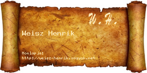 Weisz Henrik névjegykártya